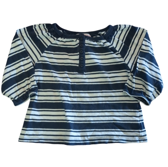 🍁2/$7🍁 OLD NAVY Navy and White Striped Long Sleeve Shirt - Picture 1 of 2